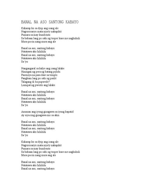 banal na aso lyrics